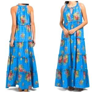 NWT House of Harlow 1960 x Revolve Maxi Dress Tiered pockets floral sleeveless S